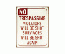 No Trespassing Sign, metal, tin