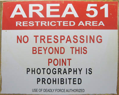 Area 51 Restricted Area Sign, metal, tin - Click Image to Close